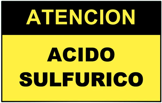 CARTEL ACIDO SULFURICO (400x300x8mm)