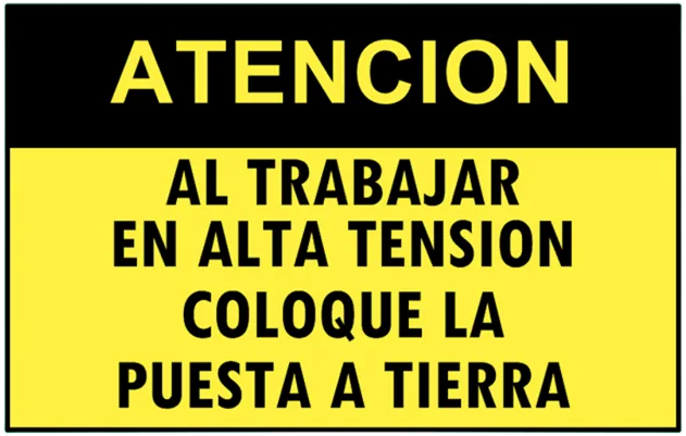 CARTEL COLOQUE LA PUESTA A TIERRA (400x300x8mm)