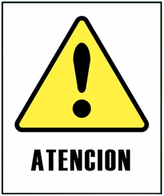 CARTEL ATENCION (400x450x8mm)