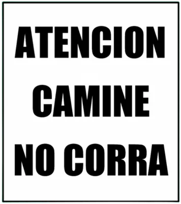 CARTEL CAMINE NO CORRA (300x300x8mm)