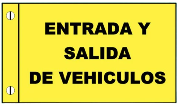 CARTEL ENTRADA Y SALIDA DE VEHICULOS (390x270x8mm)