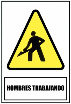 CARTEL HOMBRES TRABAJANDO (200x270x8mm)
