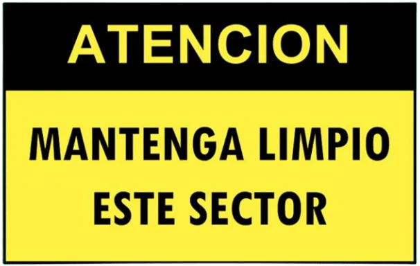 CARTEL MANTENGA LIMPIO ESTE SECTOR (400x300x8mm)