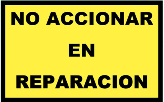 CARTEL NO ACCIONAR EN REPARACION (250x150x8mm)