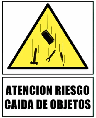 CARTEL RIESGO CAIDA DE OBJETOS (200x300x8mm)