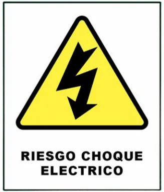 CARTEL RIESGO CHOQUE ELECTRICO (400x450x8mm)