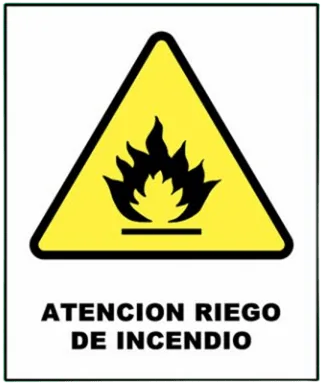 CARTEL RIESGO DE INCENDIO (400x450x8mm)