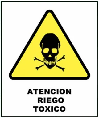 CARTEL RIESGO TOXICO (400x450x8mm)