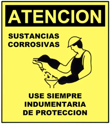 CARTEL SUSTANCIAS CORROSIVAS (400x450x8mm)