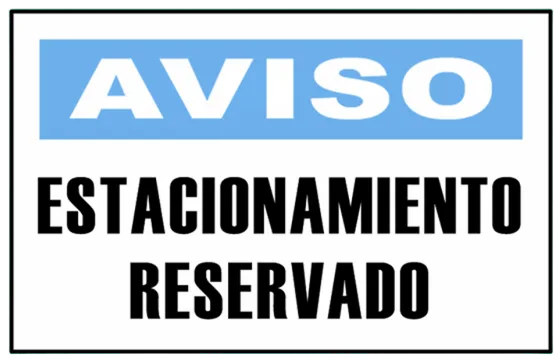 CARTEL ESTACIONAMIENTO RESERVADO (400x300x8mm)