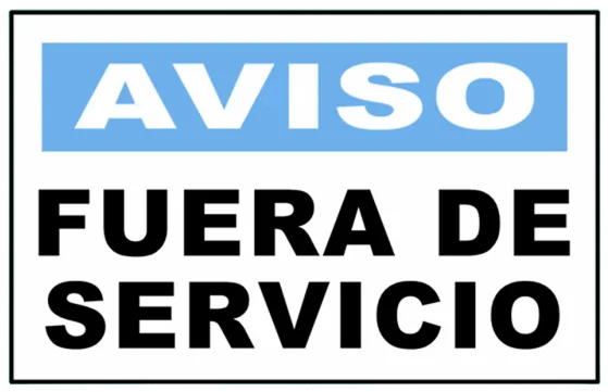 CARTEL FUERA DE SERVICIO (400x300x8mm)