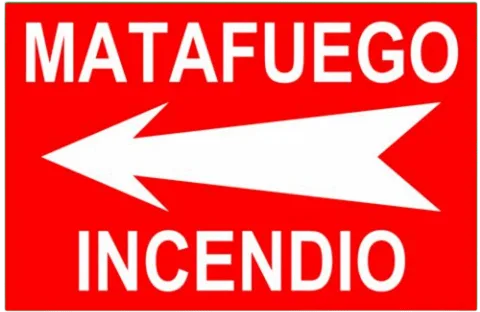 CARTEL MATAFUEGO INCENDIO (300x200x8mm)