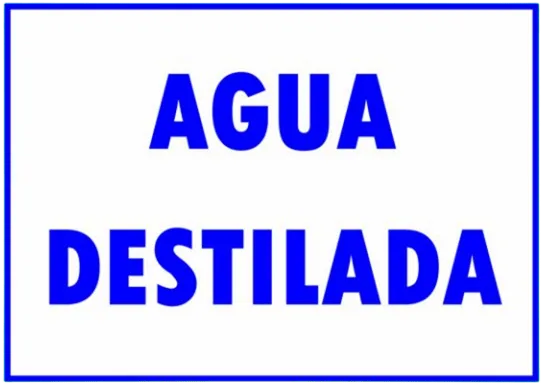 CARTEL AGUA DESTILADA (400x300x8mm)