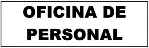 CARTEL  OFICINA DE PERSONAL (410x140x8mm)
