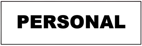 CARTEL  PERSONAL (410x140x8mm)
