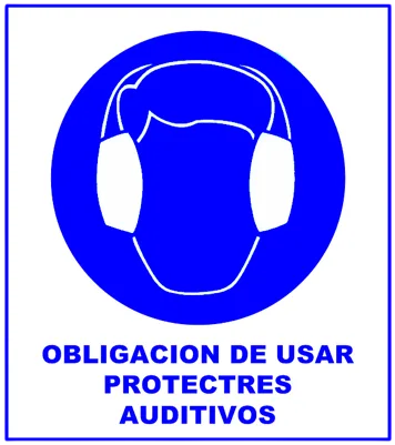 CARTEL  USAR PROTECTORES AUDITIVOS (400x450x8mm)