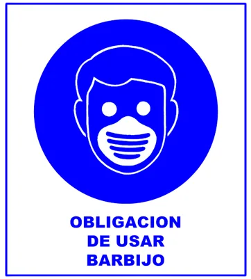 CARTEL  USAR BARBIJO (400x450x8mm)