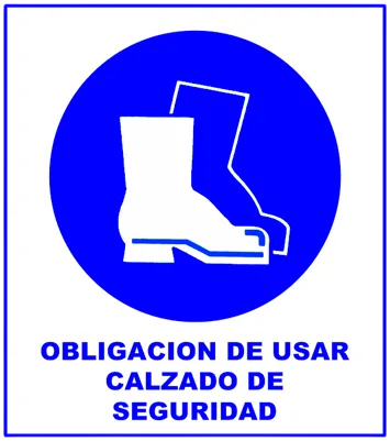 CARTEL  USAR CALZADO DE SEGURIDAD (400x450x8mm)