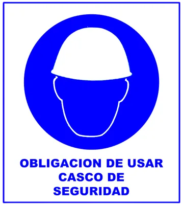 CARTEL  USAR CASCO DE SEGURIDAD (400x450x8mm)