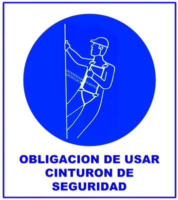 CARTEL  USAR CINTURÓN DE SEGURIDAD (400x450x8mm)