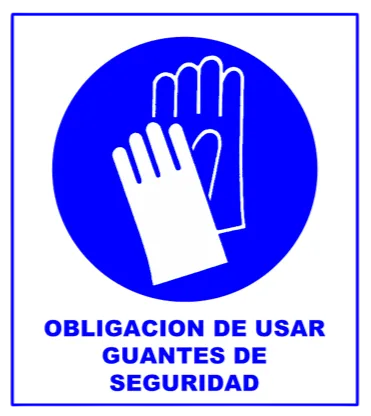 CARTEL  USAR GUANTES DE SEGURIDAD (400x450x8mm)