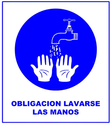 CARTEL  LAVARSE LAS MANOS (220x260x8mm)