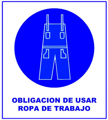 CARTEL  USAR ROPA DE TRABAJO (400x450x8mm)