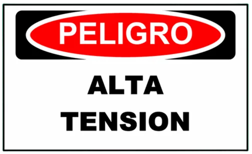 CARTEL ALTA TENSION (400x300x8mm)