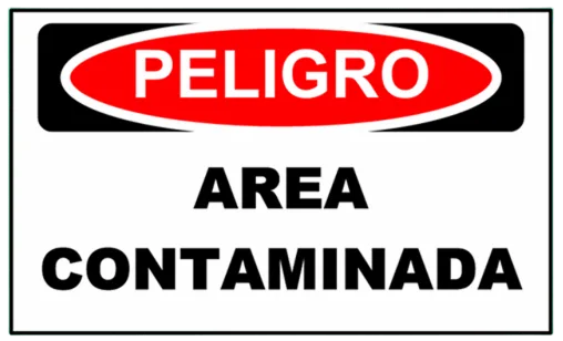 CARTEL AREA CONTAMINADA (400x300x8mm)