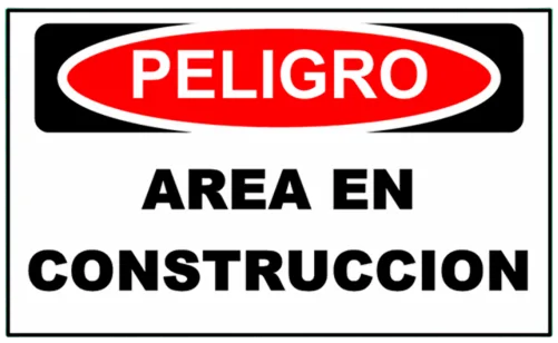 CARTEL AREA EN CONSTRUCCION (400x300x8mm)