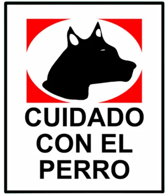 CARTEL CUIDADO CON EL PERRO (140x190x8mm)
