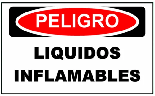 CARTEL LIQUIDOS INFLAMABLES (400x300x8mm)