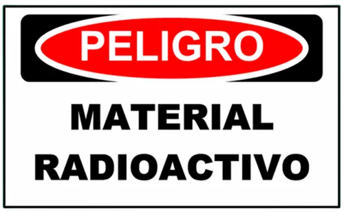 CARTEL MATERIAL RADIOACTIVO (400x300x8mm)