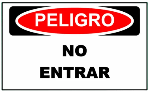 CARTEL NO ENTRAR (400x300x8mm)
