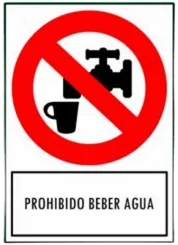 CARTEL PROHIBIDO BEBER AGUA (200x270x8mm)