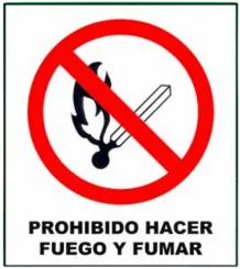 CARTEL PROHIBIDO HACER FUEGO Y FUMAR (300x400x8mm)