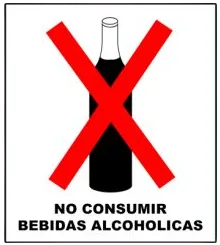 CARTEL NO CONSUMIR BEBIDAS ALCOHOLICAS (300x400x8mm)