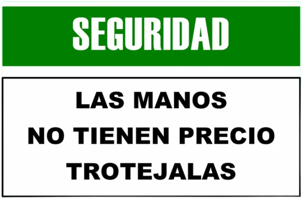 CARTEL  LAS MANOS NO TIENEN PRECIO PROTEJALAS (400x300x8mm)