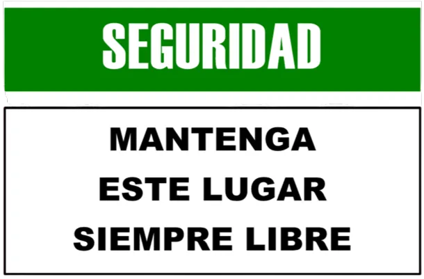 CARTEL  MANTENGA ESTE LUGAR SIEMPRE LIBRE (400x300x8mm)