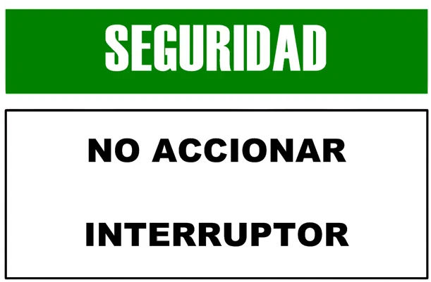 CARTEL NO ACCIONAR INTERRUPTOR (400x300x8mm)