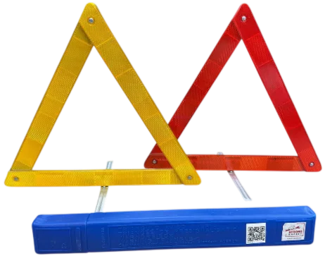 Baliza triangular económica con estuche y base plástica (x2 un.)