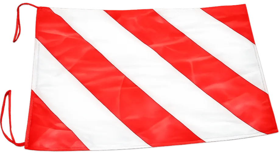 Bandera cebrada roja/blanca (50cm x 70cm)