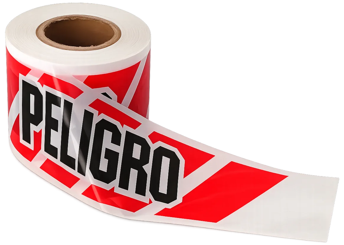 Cinta 'Peligro' roja/blanca (8cm x 200m)