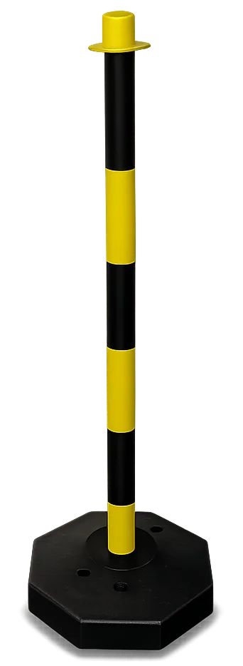 Poste p/ cadena reforzado amarillo/negro (90cm)