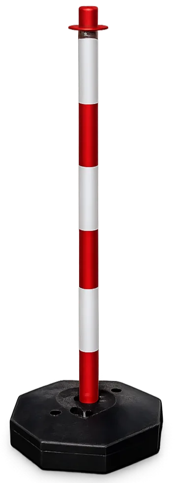 Poste p/ cadena reforzado rojo/blanco (90cm)
